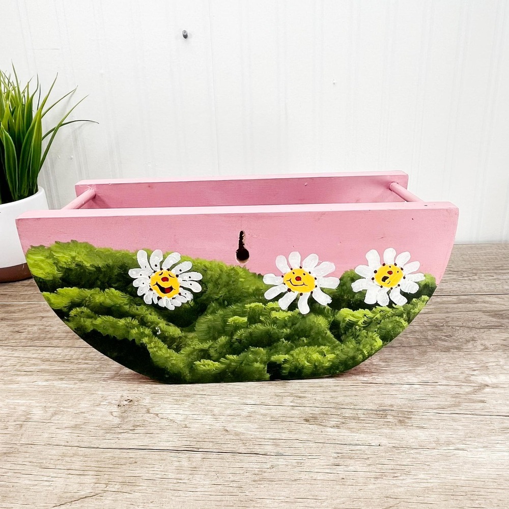 Vintage Wooden Shelf with Painted Bee & Daisies: Play Haus Whimsical Decor - Picture 8 of 14
